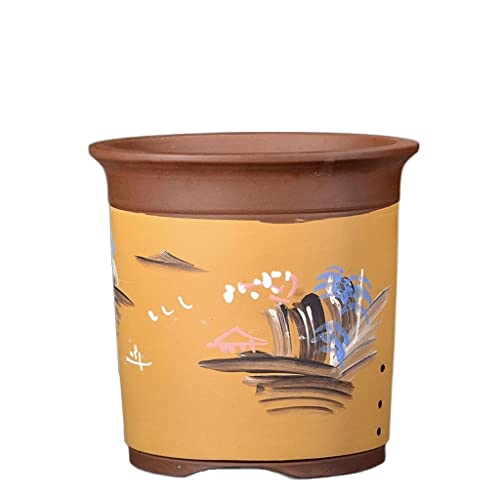 iumLeap Ceramic Plant Pots Flower Pot Ceramic Large Flower Pot Indoor Flower Potted Plant Flower Pot with Drainage Hole Flower Pot Plant Pots,A-L
