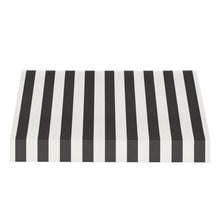 Awntech 5' New Yorker (64.5"-18"-36") Fixed Awning with Rigid Valance, Black/White Stripe