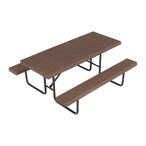Barco Products BarcoBoard™ Steel-Frame Rectangular Picnic 6' Table Brown