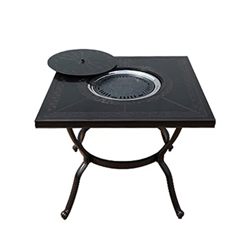 cfycfy987 Grilling Table Outdoor Household Smokeless Barbecue Table Commercial Indoor Charcoal Hot Pot Courtyard Balcony Leisure Cast Aluminum Outdoor(120cm)