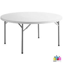 PRO&Family 10 Pack! 60 Inches Round Tables for Parties Perfect for Church 60 in Table Easy Folding Table Round Banquet Tables Granite Outdoor Heavy Duty Round White Table Folding