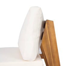 Merax Set of 2 Patio Acacia Wood Deep Seating Armless Chairs with Cushions