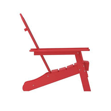 Merrick Lane Nassau Adirondack Chairs Set of 4 Weather Resistant Poly Resin Red