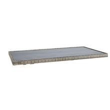 Benzara Foca 63 Inch Outdoor Rectangular Dining Table, Adjustable Height, Wicker