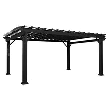 Backyard Discovery Stratford 16' x 12' Galvanized Steel Pergola Kit with Shade Sail Canopy Black