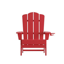 Merrick Lane Nassau Adirondack Chairs Set of 4 Weather Resistant Poly Resin Red