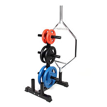 VEITEOX FTY Weight Plate Tree Rack with Barbell Bar Holder, Vertical Olympic Bumper Plates and Bar Storage Stand (Color: No Wheels)