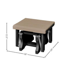 Outdoor Escape Brown Gliding Ottoman, Heavy-Duty HDPE Footrest, Stable All-Weather Accessory, Stainless Steel Hardware
