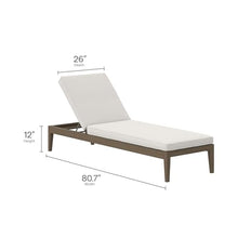 Modway Northlake Teak Outdoor Patio Set of 2 Chaise Lounges and Side Table in Weathered Gray White – 3-Piece Poolside Furniture Set with Adjustable Backrest and Weather-Resistant Cushions