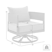 Armen Living Argiope Outdoor Patio Swivel Rocking Chair in Grey Aluminum with Cushions