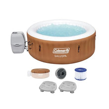 Coleman SaluSpa Ponderosa AirJet Inflatable Round Hot Tub + Bestway SaluSpa Underwater Non Slip Seat