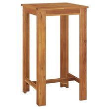 KUPTYERFG 5-Piece Garden Bar Set, Solid Acacia Wood Outdoor Dining Table and 4 Chairs, Brown Square Pub Bistro Furniture Set for Patio, Balcony, and Yard