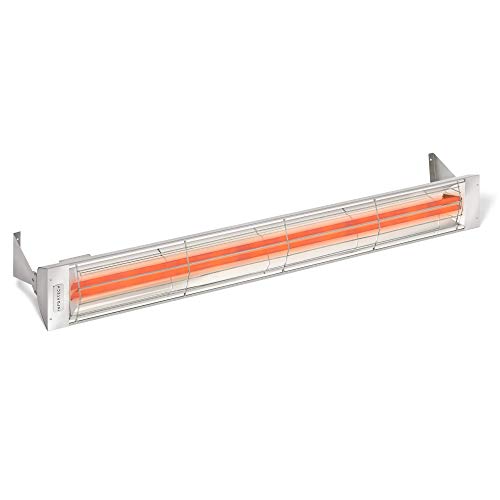 Infratech WD-6024 SS Stainless Steel Fixture Dual Element Electric Patio Heater 61.25" Long, 6000 Watt, 240 Volts, Stainless Steel Finish