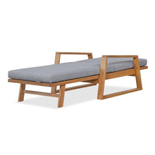 Christopher Knight Home Barde Patio Chaise Lounge Chair Outdoor with Water Repellent Cushion, Acacia Wood Poolside Sun Lounger with Armrests, 4-Position Adjustable Backrest Pool Lounger, Grey + Teak