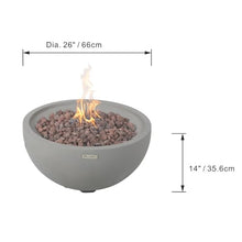 Modeno Nantucket Propane Fire Pit Table Cast Concrete 26 x 26-in