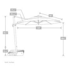 OROTLECT 11' Cantilever Sunbrella Umbrella