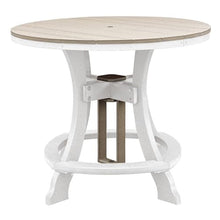 American Furniture Classics OS Home and Office Model 44R-C-WWWT Counter Height Round Table in Weatherwood with White Base