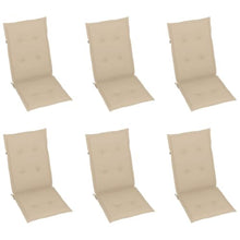 HGFDVCMR 6 Pc Patio Reclining Chair Set with Cushions Acacia Wood