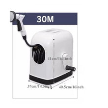 Hose Holder, Portable 30M/100FT Hose Reel Box with Hose, Hose Reel Cart with Handle, Complete with Hose Guide, Nozzle, Fittings and Accessories, Easy for Garden Cleaning and Watering, Car Washing ,for