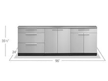 NewAge Products Classic Series 3PC Stainless Steel Modular Outdoor Kitchen Set - 24" D x 96" W x 35.5" H