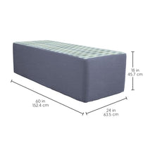 FDP 24" x 60" Rectangle Oversized Outdoor Ottoman Featuring Sunbrella Two-Tone - Weather-Resistant, Fade-Resistant, Assembled Patio Furniture for Backyard, Poolside Seating, 18" H - Mist/Haze