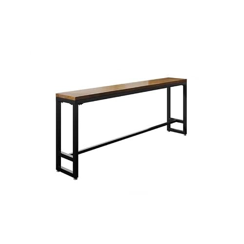 DLYZAYE Bar Table Solid Wood Bar Table Bar Iron Long Table, Cafe Restaurant Window Balcony High Table Counter Height Table
