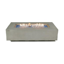 Meteora Concrete Fire Pit 55.9" x 31.9" Outdoor Patio Firepit Includes Fire Glass Modern Fire Pits & Outdoor Fireplaces for Garden, Deck, Indoor & Outdoor Heating