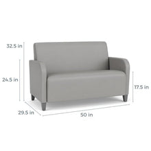 Lesro Siena Lounge Loveseat Brushed Steel Legs Adler Black