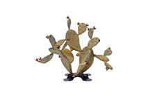 Desert Steel Prickly Pear Cactus - Indoor/Outdoor Metal Yard Art & Yard Decor, All Weather - Round (20”H x 26”W x 23" D)