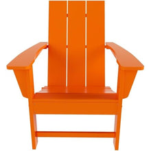 Costaelm Palms 12-Piece Modern Poly Folding Adirondack Chair Set with Ottoman and Side Table Orange