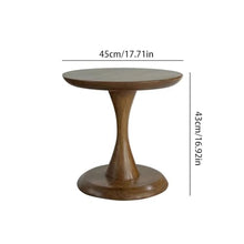ENGENDER Couch Side Table Retro Solid Wood Sofa Side Table and Teak Storage Narrow End