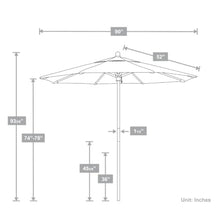 OROTLECT 90'' Market Umbrella