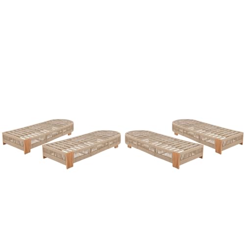 callmego Woven Rattan Outdoor Coffee Table with Solid Acacia Wood Top – Stylish Patio Furniture for Balcony, Garden, and Yard Use (Teak+ Beige + Acacia Wood + Rope)