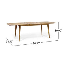 GDFStudio Outdoor Acacia Wood Expandable Dining Table, Teak
