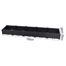 Hershii Plastic Rectangular Raised Garden Bed Indoor Outdoor Planter Box Kit Container for Growing Vegetables, Plants, Herbs, Flowers & Succulents - Black - 76.77 X 15.35 X 8.66 Inches