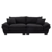 84"Corduroy Loveseat Couch Sofa, 2 People Deep Seat Couch with Pillows Comfy Upholstered Sofa Couches for Small Space,Living Room Bedroom Office Dorm Studio Apartment Love Seat Couche (Black)