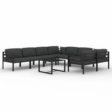 LDEWOAMEG 9 Piece Patio Lounge Set with Cushions Aluminum Anthracite