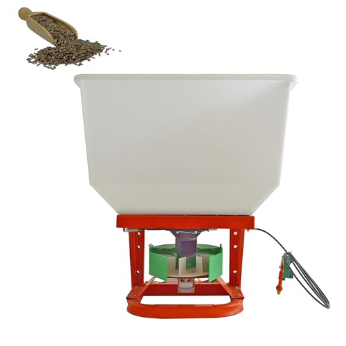 INTSUPERMAI Broadcast Spreader 265LB Front Fertilizer Spreader Tow Front Spreader 12-Volt ATV Electric Fertilizer Spreader Material Spreader with Hopper for Manuring,Mounted with ATV/Tractor