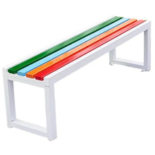 JS Ellie Colorful Outdoor Bench with Solid Wood seat and Metal Frame, Capable of Supporting 400kg, Suitable for Streets, Parks, and courtyards C 180cm
