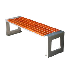 Sunyongfly Park Bench,Stainless Steel Frame,Outdoor Garden Bench,Wooden seat,Double Outdoor Bench, for Squares, Parks, and Residential Areas(Size:120cm)