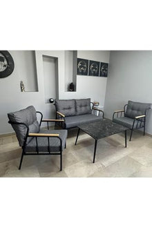 SODEF Metal Frame Bistro Set - 2 Chairs - Retro Modern Style for Garden, Balcony, Office, Cafe - Gray 'Houndstooth' Pattern - Houndstooth - Light Gray