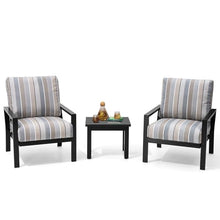 Pellebant 3-Piece Patio Conversation Set with Sunbrella Cushion Aluminum Bistro Set Milano Char