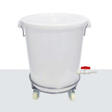 TRUNXUCL Rain Collection Barrel with Stand Water Storage with Casters Plastic Barrel with Lid Water Drum 12/17/24/32 Gallon(White,55x68cm/22x27in)