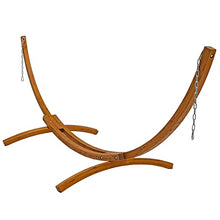 Sunnydaze Curved Wooden Hammock Stand for Outside, Heavy Duty, Large