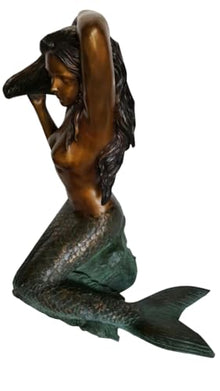 Nifao Mermaid Nude Art Figurine Medium Bronze Fountain, 26"L x 18"W x 36"H
