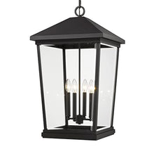Z-Lite 4 Light Outdoor Chain Mount Ceiling Fixture Black