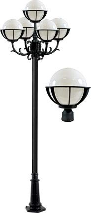 DABMAR LIGHTING GM2680-LED16-B Cast Aluminum Globe Wall Fixture 10" 5x16W LED White