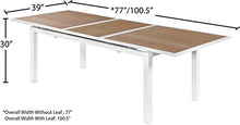 Meridian Furniture 365-T Nizuc Collection Modern | Contemporary Outdoor Patio Extendable Dining Table with Durable Aluminum Frame