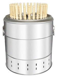 barrel smoker Smokeless Barbecue Hanging Grill With 28 Skewers Stainless Steel Charcoal BBQ Stove Charcoal Braised Grill Barrel Large Capacity Portable 360° All Round Roasting Oven (Size : 42cm*39cm