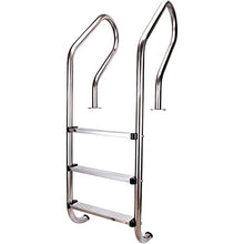 Swimming Pool Handrail Ladder 304 Stainless Steel Hot Spring Ladder Swimming Pool Ladder with 3 Non-Slip Pedals no Embedded/Silver/54cm (Silver 54cm)